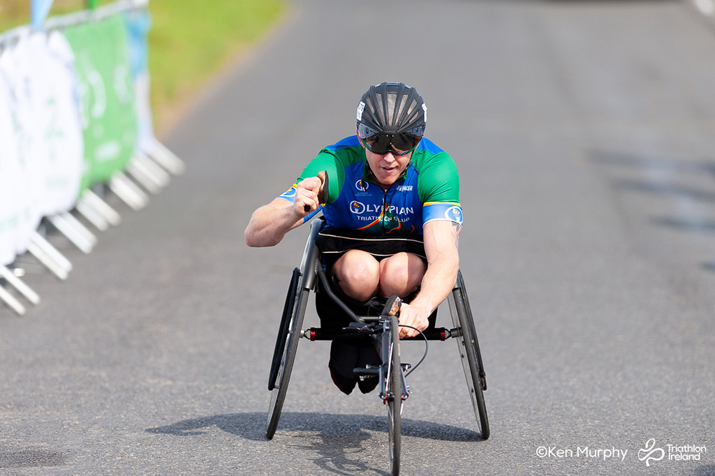 Image of a para participant at the BMW Ireland Triathlon